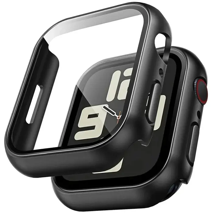 Kit protection verre trempé et coque pour Apple Watch Series 9 4 5 6 SE 7 8 toutes tailles