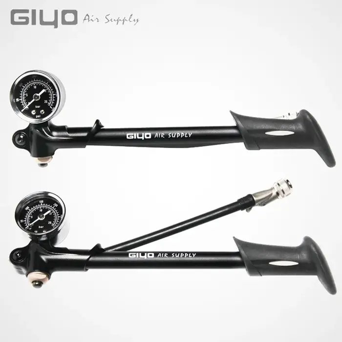 GIYO – pompe à Air haute pression pliable pour vtt, 300PSI, avec levier et jauge pour fourche et Sus