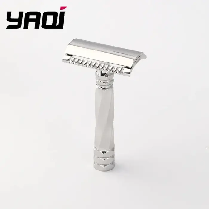 Rasoir de sécurité en acier inoxydable Yaqi Cerberus, espacement de la lame de 0,65 mm, manche de 77