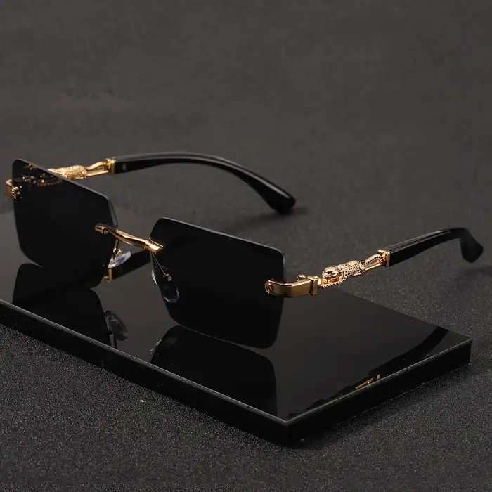 Lunettes de soleil sans monture carrées petites - Hommes femmes vacances plage voyage léger