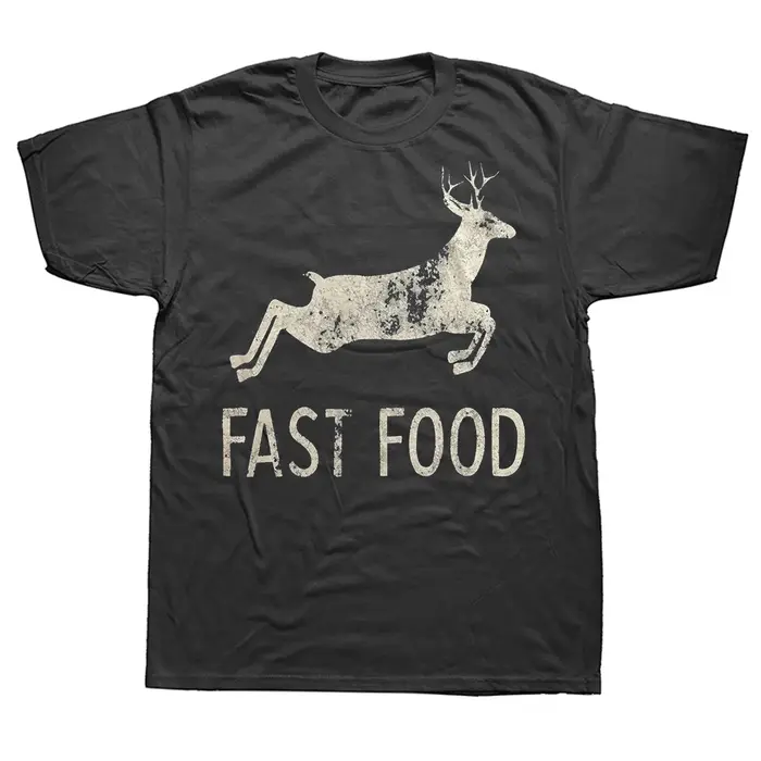 T-shirts humoristiques et graphiques pour hommes chasseurs, à thème 'Papa Cerf', avec messages vulgaires et offensants, cadeaux sur le thème de la restauration rapide, unisexe, à manches courtes