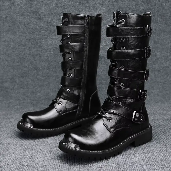 Bottes de moto montantes décontractées pour hommes, bottes de travail de protection de sécurité, ext