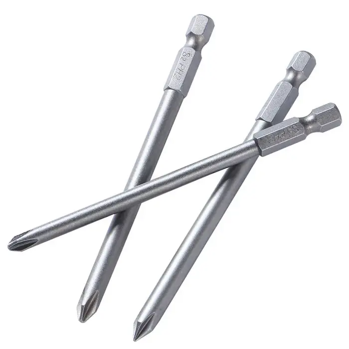 Tournevis magnétique à tête Phillips PH1 PH2, embout en acier allié S2 de 100mm de Long pour outil d