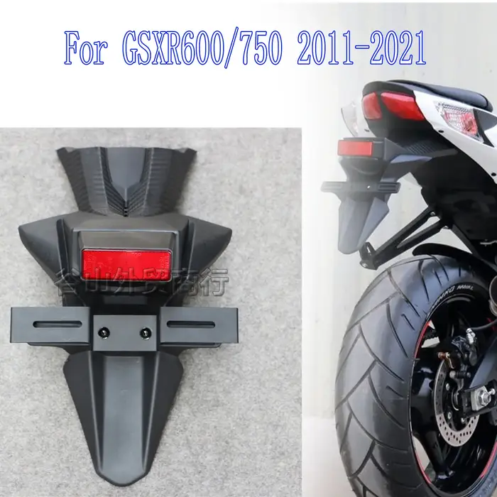 Compatible avec SUZUKI 2011 - 2021 GSXR600 GSX-R 750 Garde-boue arrière Support de plaque d'immatric