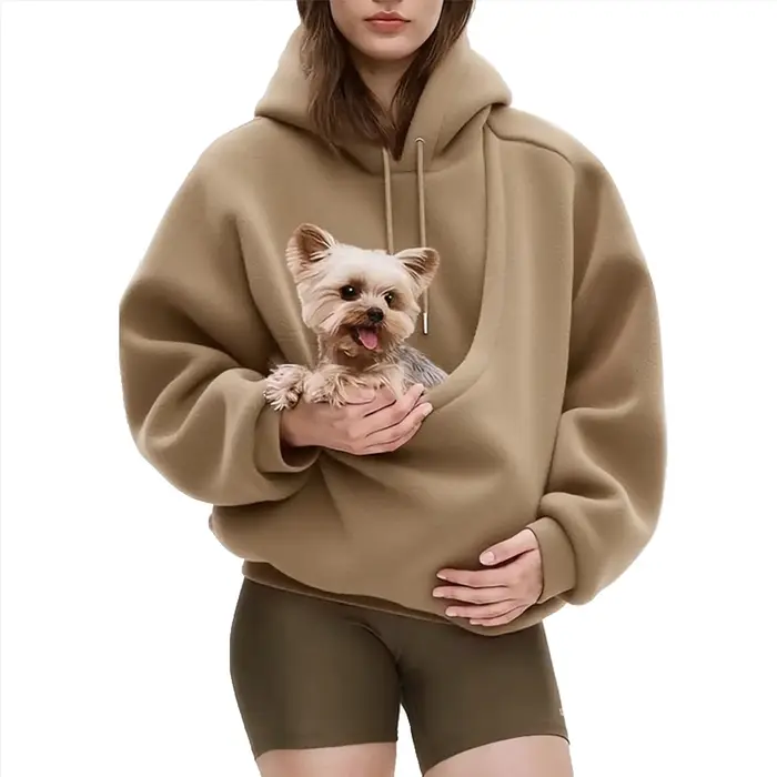Sweat à capuche porte-animaux pour petits chiens et chats – Sweat-shirt unisexe mains libres