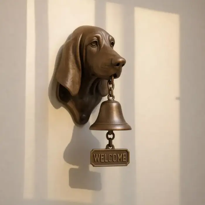Statue tête chien en résine