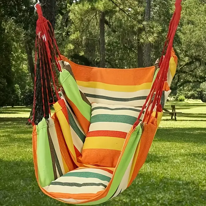 Chaise hamac balançoire d'extérieur, chaise de loisirs en toile, sans oreiller ou coussin, pour dort