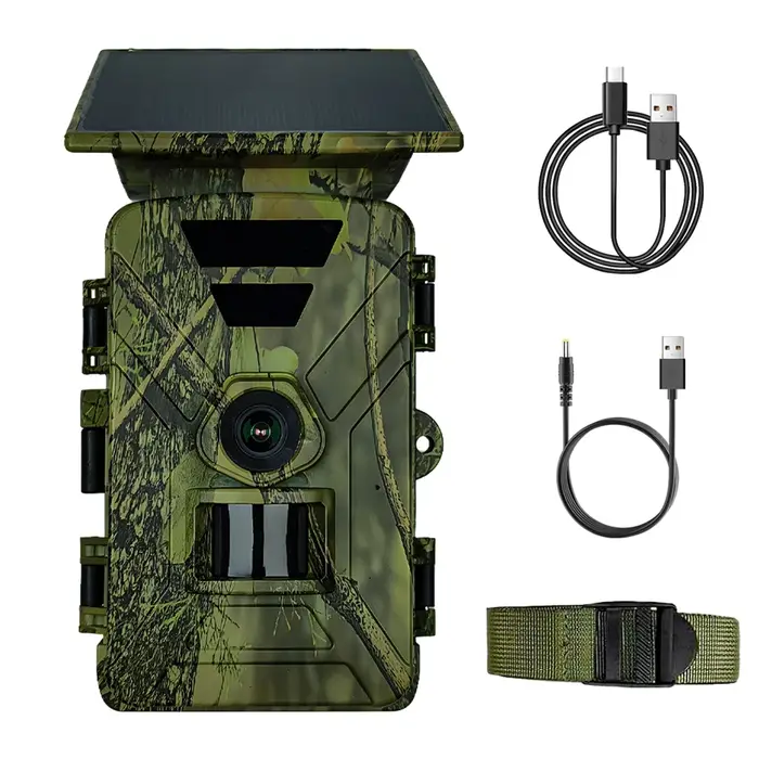 Caméra de chasse WiFi caméra de traînée solaire 8K 60MP WiFi caméra de chasse à la faune IP66 étanch