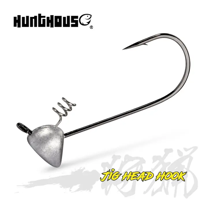 Hunthouse 3.5g 5g 6.5g 4 pièces/sac gabarits à tête fragile hameçon de pêche souple à face plate Shakey Jig matériel