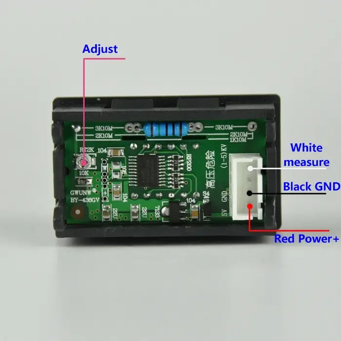 Voltmètre numérique à affichage LED, Voltmètre haute précision, Voltmètre haute tension, Batterie 5V
