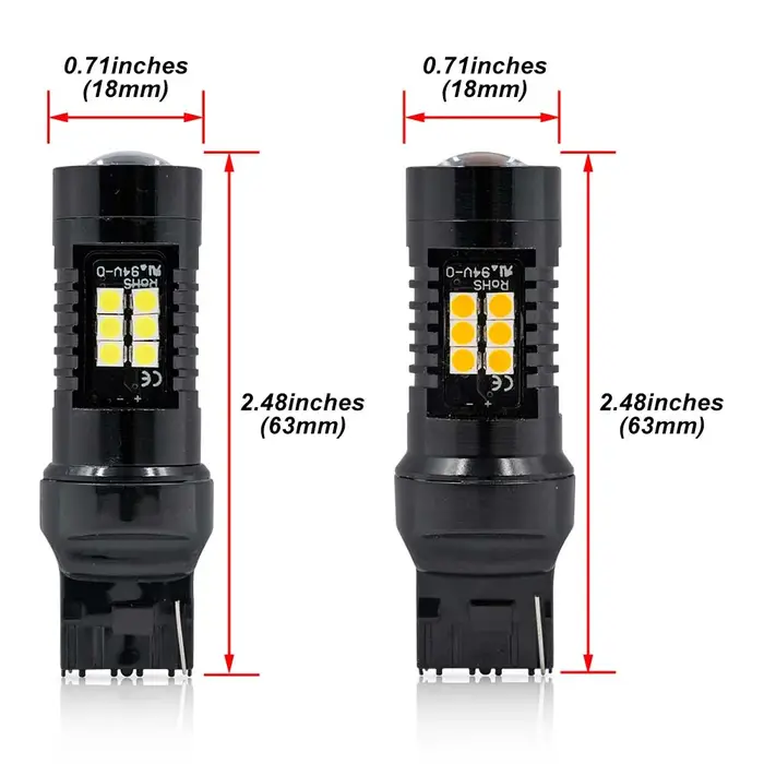 Ampoule de phare LED W21W T20 7440, 2 pièces, pour VW Polo 2014 2015 – 2023 Mk5 Gti TSI Hatch 6C DRL