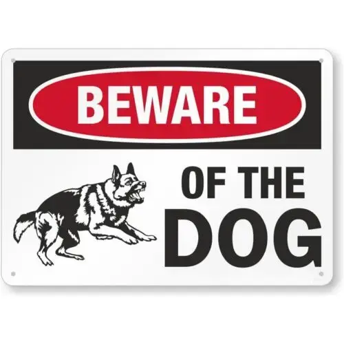 2026 Panneau d'avertissement « Faites attention au chien » en aluminium résistant aux intempéries - 