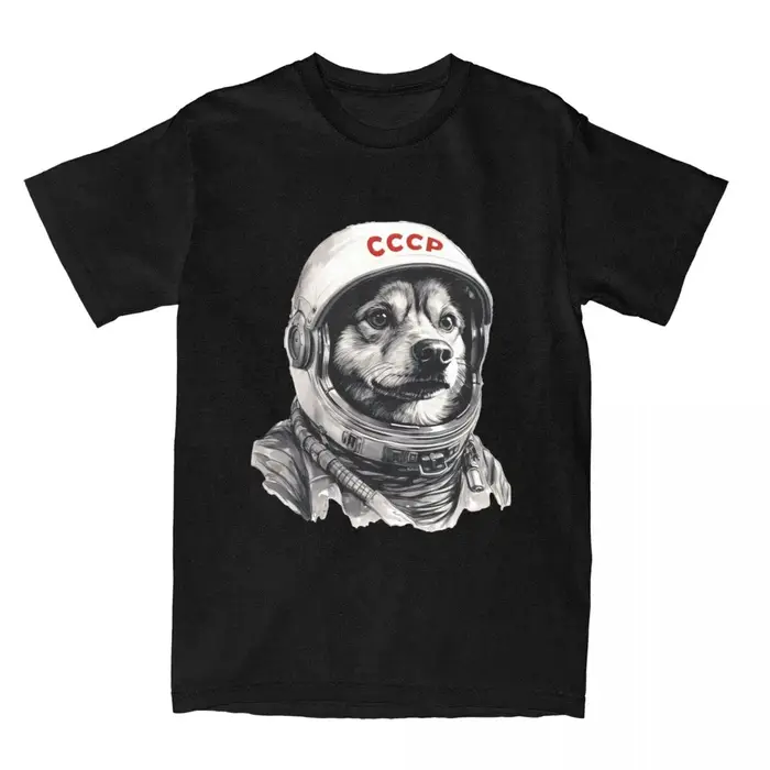 CCCP Rusia Laika Urss spatial astronaute chien T-Shirt hommes premier chien dans l'espace coton T-Sh