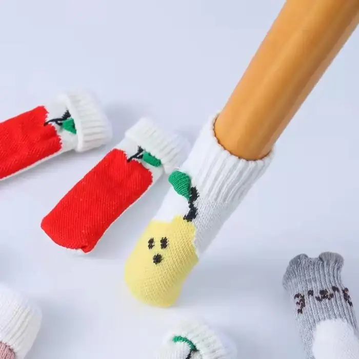 Couvre-pieds de Table tricotés, antidérapants, réduction du bruit, chaussettes plus épaisses, protec