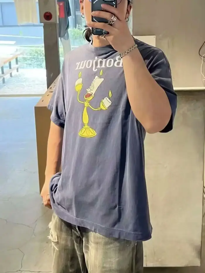 T-shirt long et court pour homme, imprimés vintage de haute qualité, collection 26SS, vêtements pour