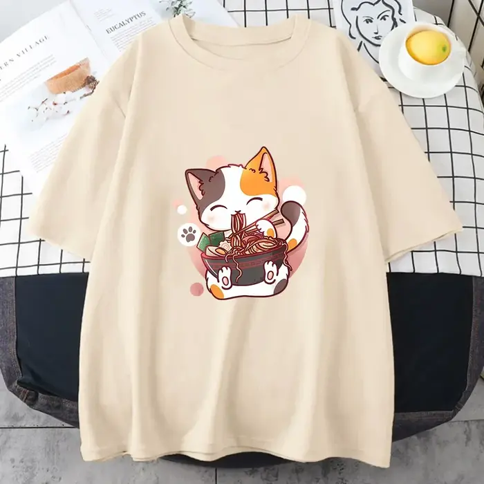Neko Shiba chien femmes hommes T-shirt Style japonais Blouse 100% coton décontracté t-shirts été pop