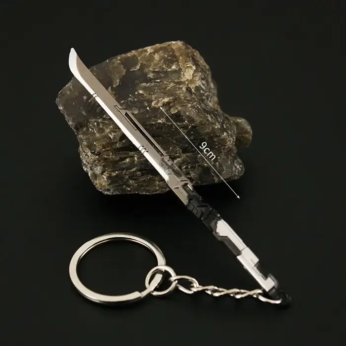 Porte-clés Cyberpunk 9 cm, Katana Thermique, Modèle d'Arme en Alliage pour Cosplay, Accessoire de Sé