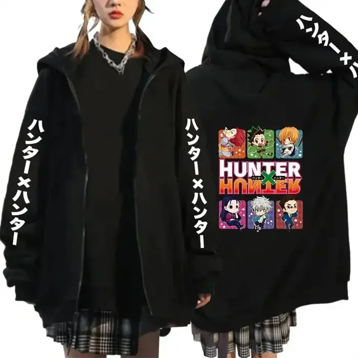 Hunter X Hunter 2025 tendance Explosion Killua Zoldyck Gon Freecss sweat à capuche noir hommes coton décontracté automne hiver Streetwear mode