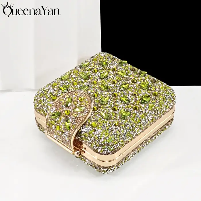 Ensemble de talons hauts et de sacs brodés pour femmes, Style Mature élégant, couleur Olive, bout po
