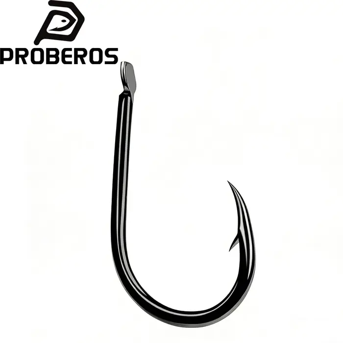 PROBEROS Hameçon 200pcs 1-15 #   Crochet unique crochet de pêche de haute qualité couleur noire simp