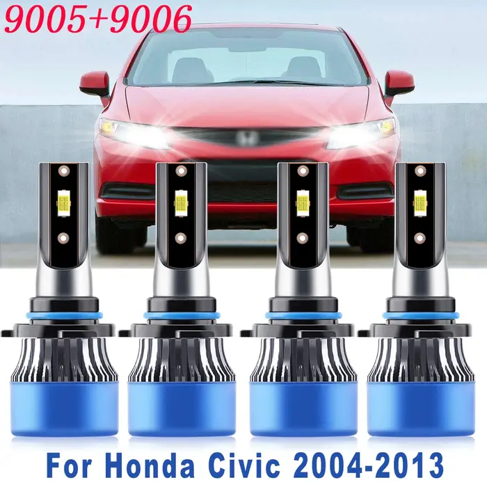 4x faisceau combiné haut bas 9005 9006 Kit de Conversion d'ampoules de phares LED HB3 HB4 feux de re