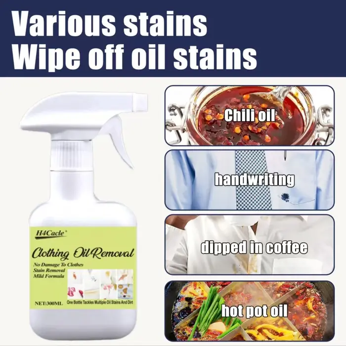 Dissolvant de taches d'huile pour vêtements