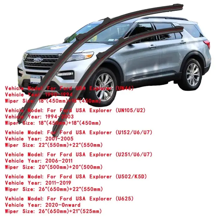 Essuie-glace de voiture, pour Ford USA Explorer SUV U2 U6 K5D 1990 1994 2001 2003 2005 2006 2010 201