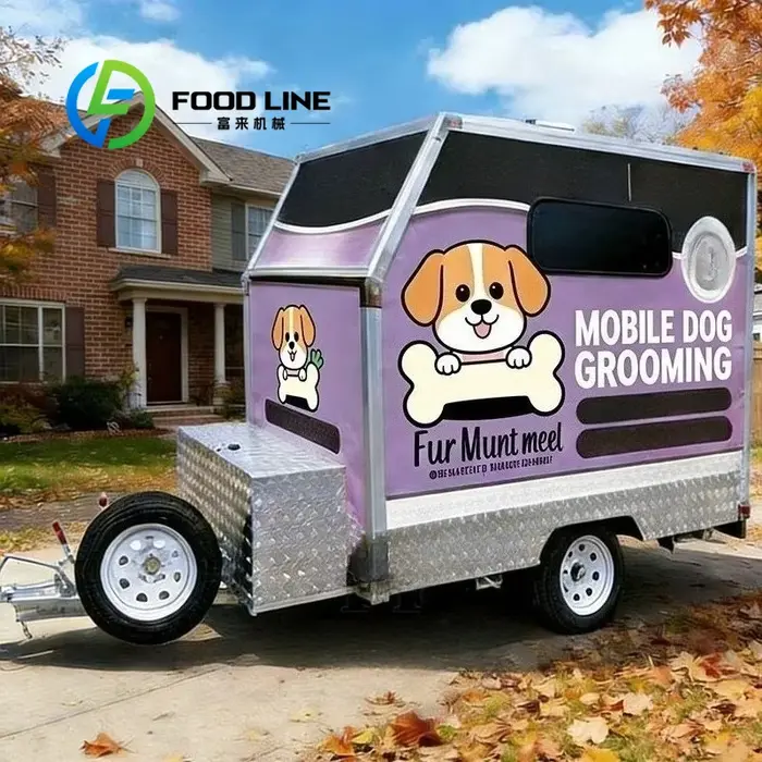 Remorque de toilettage pour chiens avec espace de rangement, grande capacité pour outils, shampoing,