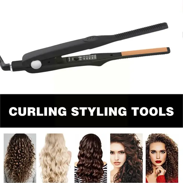 Lisseur et boucleur 2-en-1, petit fer plat en céramique, outil de coiffage pour cheveux courts, pour