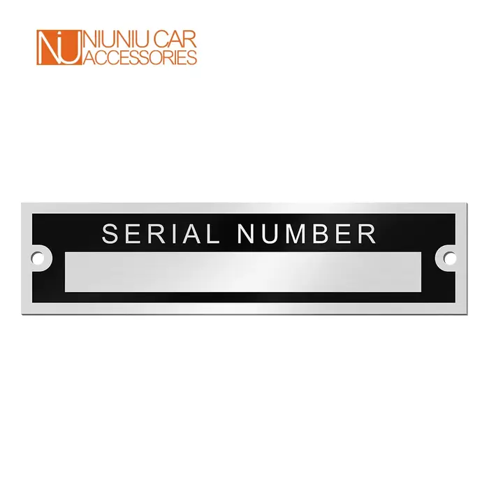 Numéro de châssis série en aluminium, étiquette d'identification de véhicule, plaque VIN, remorque d