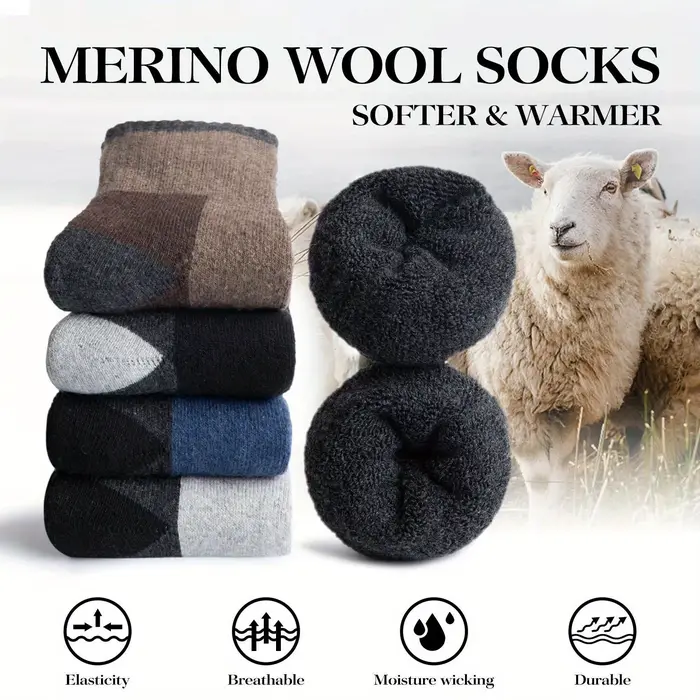 Chaussettes techniques chasse laine mérino épaisses homme femme - Respirables et durables pour activités outdoor
