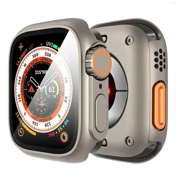 Coque protection Apple Watch 46-49mm avec verre trempé - Housse PC dur avant arrière pour iWatch Ultra SE