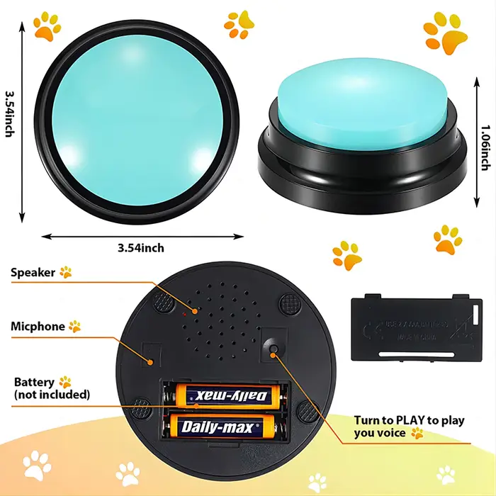 Jouets amusants pour animaux de compagnie enregistrables avec boutons parlants pour chiens