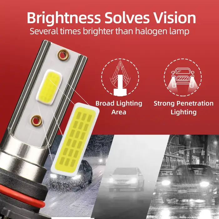 CROSSFOX 2 pièces ampoules de phares LED de voiture H8 H9 H11 H7 60W 12000LM 9005 HB3 9006 HB4 5000K