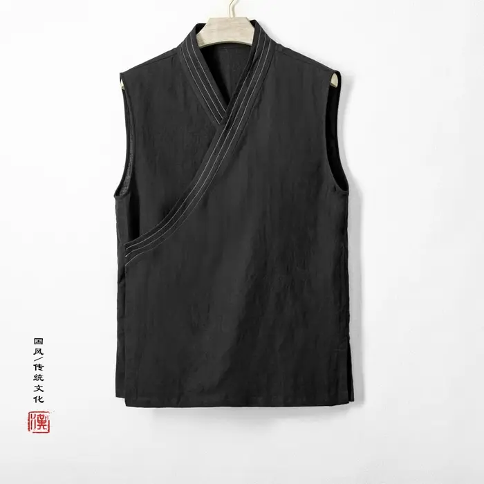 Vêtements traditionnels chinois d'été pour hommes, Hanfu GlaMen, FibTop en lin et coton, Kimono imbi