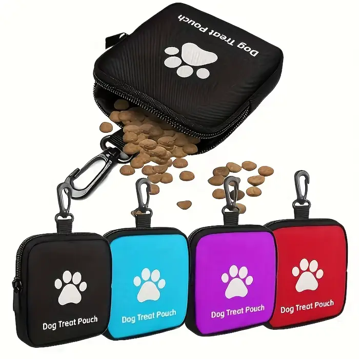 Sac de friandises d'entraînement pour chiens à fermeture éclair, pochette de collation Portable pour animaux de compagnie avec fermeture éclair, conception anti-déversement, pour propriétaires de chie