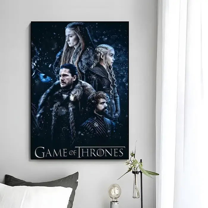 D-dragon Game Of T-Thrones W-Western affiche HD art collant mur étanche maison salon chambre bar déc