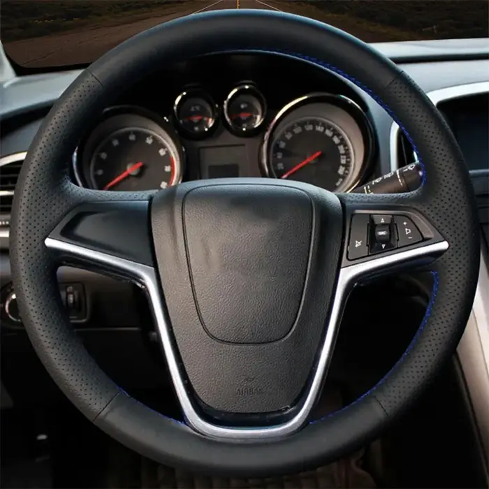 Housse de volant de voiture en Faux cuir noir, bricolage, pour Opel Ampera 2012 Zafira Tourer Astra 