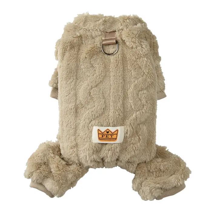Vêtements doux pour chiens, combinaison chaude d'hiver pour chiots, avec anneau en D, pull en flanel