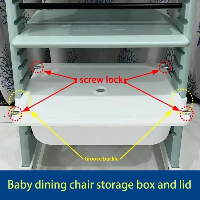 Boîte de rangement pour chaise de repas pour bébé avec couvercle, boîtes d'évaluation portables, gra