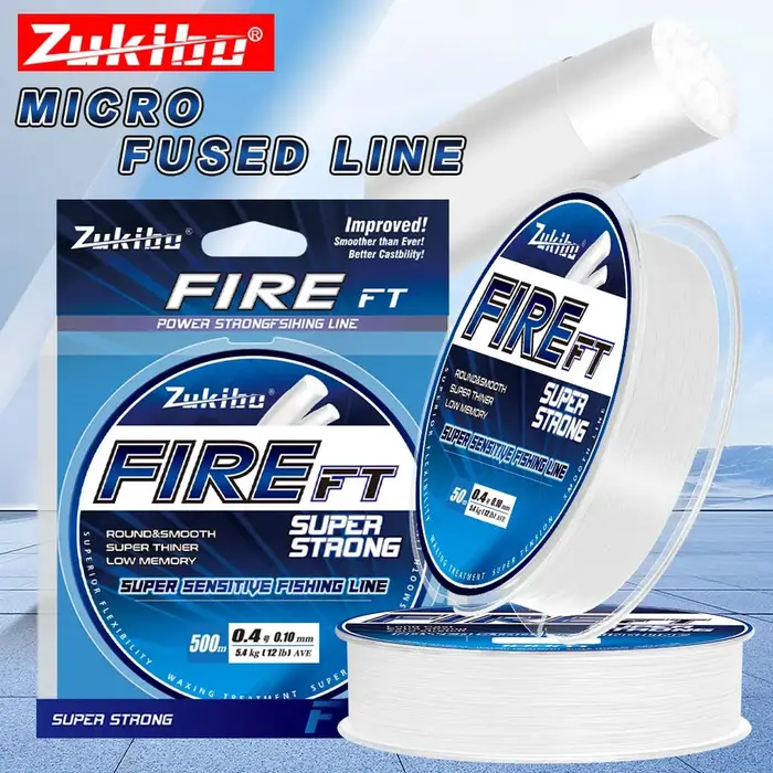 ZUKIBO FIRE FT Micro ligne de tresse fondue simple brin 100M/200M/300M/500M ligne lisse, fine, haute