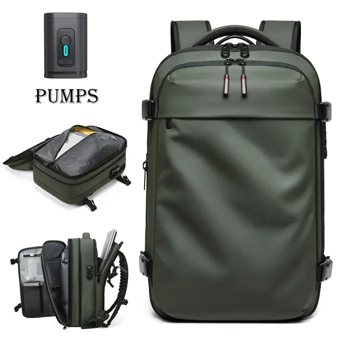 Sac à dos de voyage à compression sous vide pour hommes, sac à dos pour ordinateur portable, arc-en-