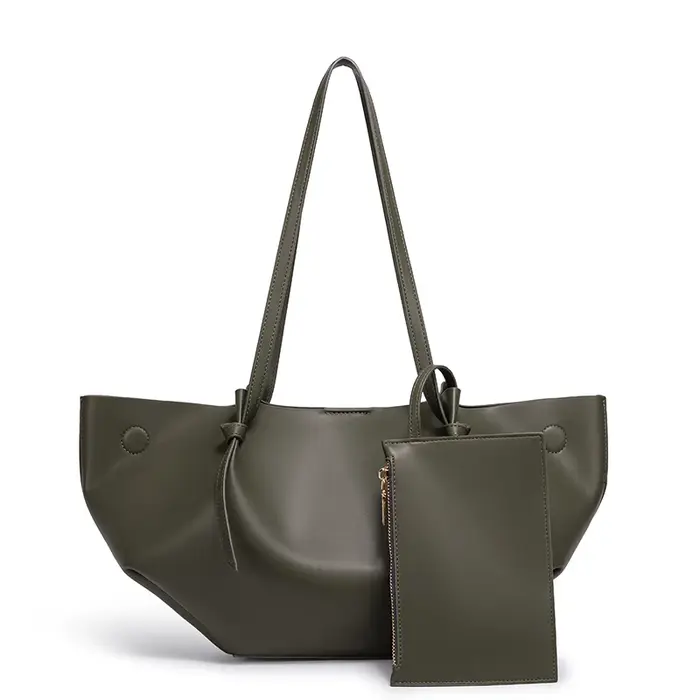 Sac fourre-tout pour femme de grande capacité, sac à main à bandoulière plissé doux avec un petit sa