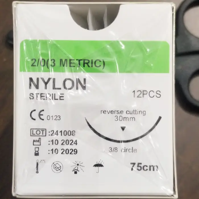 Fil de suture absorbable pour chien PGA 910 75CM, aiguille de suture chirurgicale vétérinaire stéril