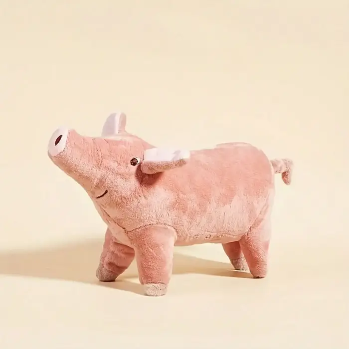 Peluche cochon rose foulard pour chien, tissu doux, idéal pour les chiens à câlins et à dormir avec 