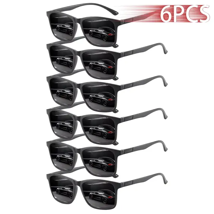 Lunettes de soleil carrées vintage 6 paires UV400 pour pêche et conduite protection yeux chasseurs