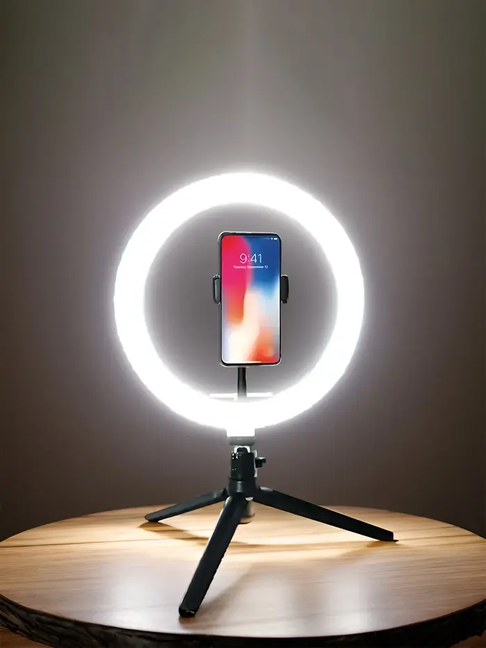 Lampe de tir 26 cm Anneau lumineux 26 cm + support trépied