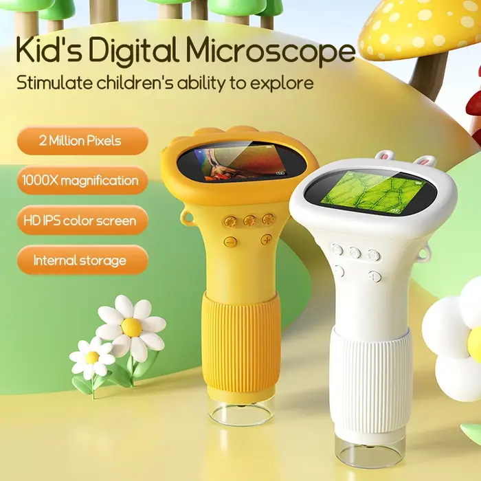 Mini Microscope de poche de 2.0 pouces 1000X, ustensiles d'expérimentation scientifique pour enfants