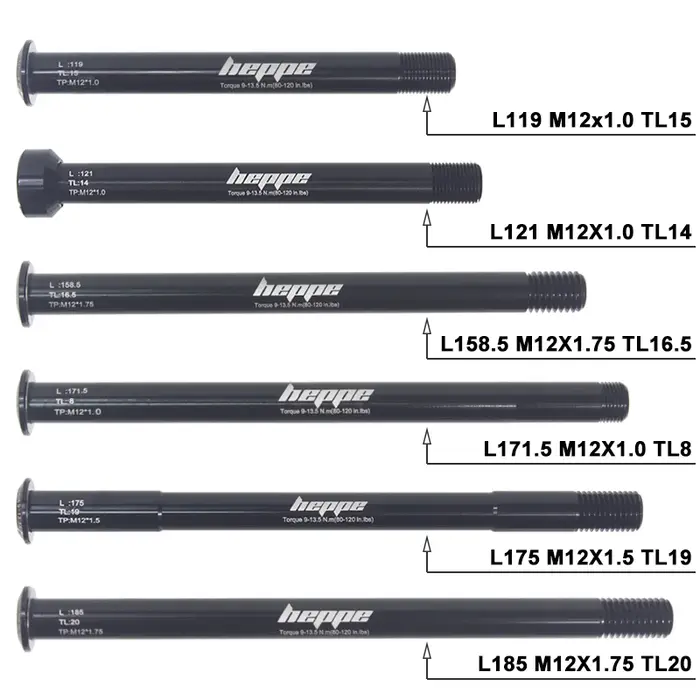 Brochettes d'essieu traversant de vélo de route de montagne HEPPE M12 M15 arbre de fourche avant moy