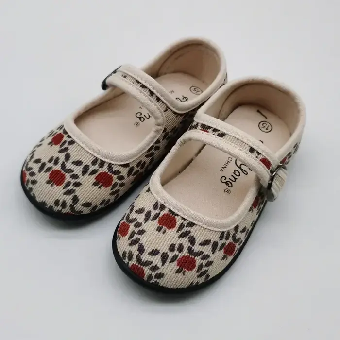 HoneyCherry – chaussures en toile de velours côtelé pour filles, chaussures d'intérieur à bouche car